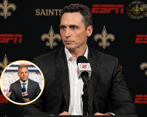 ESPN President James Pitaro Has Decided to Suspend Legendary Analyst Troy Aikman Just Hours After His Disrespectful Remarks About Saints HC Kellen Moore, Ahead of the 2026 NFL Draft
