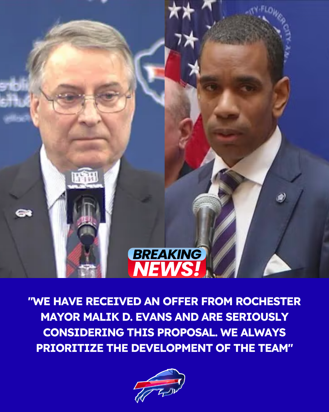 Just 12 Hours After Buffalo Owner Terry Pegula’s Statement Regarding the Delay of the $120 Million Kaleida Health Performance Center Expansion Until 2030, Mayor Rochester Malik D. Evans Unexpectedly Reached Out
