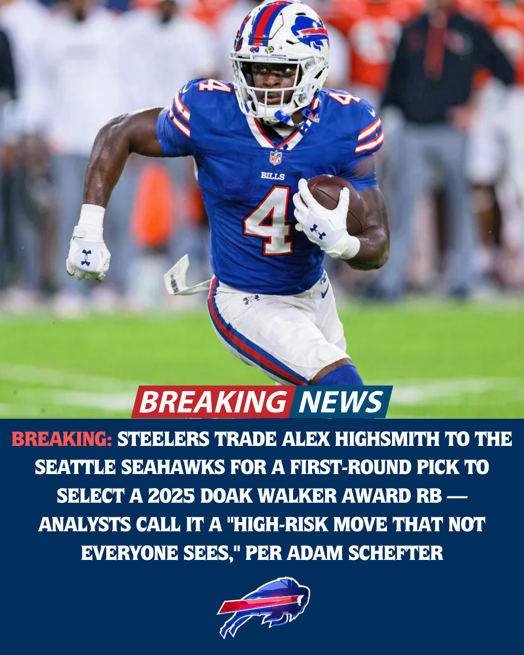 Buffalo Trade Greg Rousseau to the Seattle Seahawks for a First-Round Pick to Select a 2025 Doak Walker Award RB — Analysts Call It a “High-Risk Move That Not Everyone Sees”, Per Adam Schefter