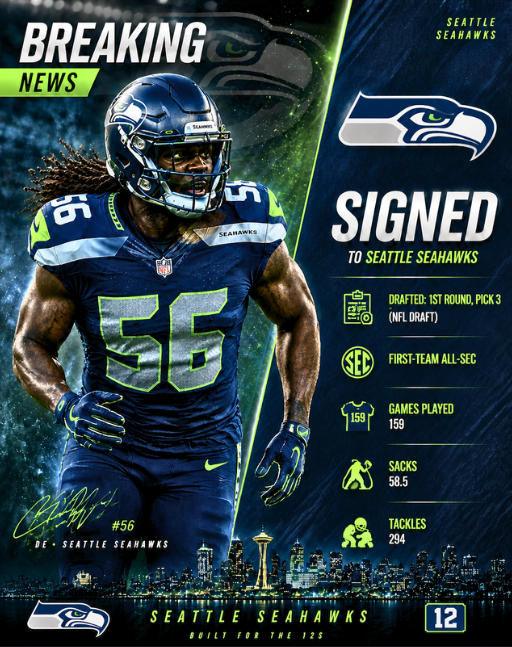 Adam Schefter Confirms Seahawks Complete Blockbuster $30 Million Deal to Sign All-SEC Edge Rusher, Former No. 3 Overall Pick in Round 1, to Fill the Void Left by Boye Mafe