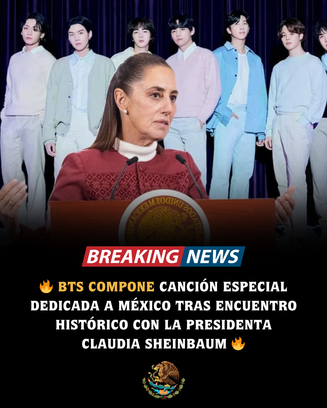 BTS Compone Canción Especial Dedicada a México Tras Encuentro Histórico con la Presidenta Claudia Sheinbaum