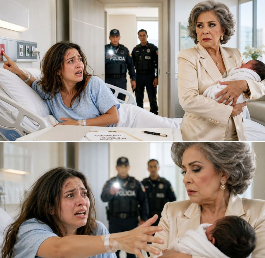 Horas después de mi cesárea, mi suegra entró con papeles de adopción y me dijo “firma, no necesitas dos bebés”; cuando intentó llevarse a mi hijo, todo el hospital descubrió la mentira que ella había preparado