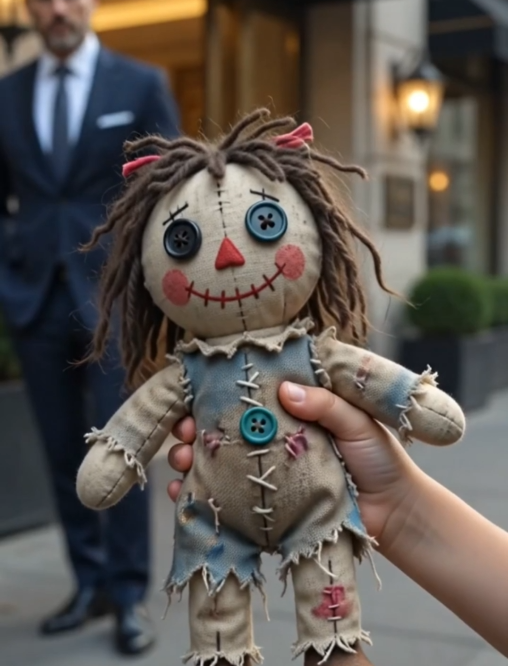 Compré una muñeca vieja a una niña hambrienta porque me dijo “mi mamá ya no puede levantarse”, pero al abrir sus costuras encontré algo que me hizo entender por qué una camioneta negra la seguía desde la esquina sin que nadie reaccionara.