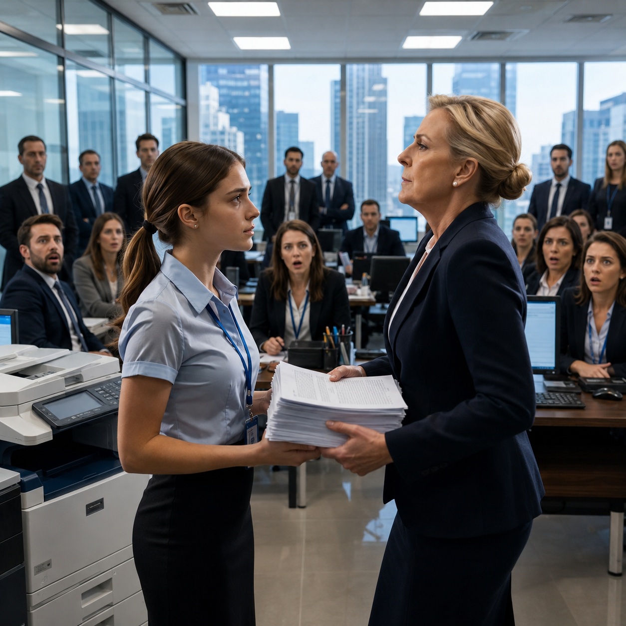 37T The Senior Employee Slapped the Intern in Front of the Whole Office… Not Knowing She Was the Chairwoman’s Daughter!