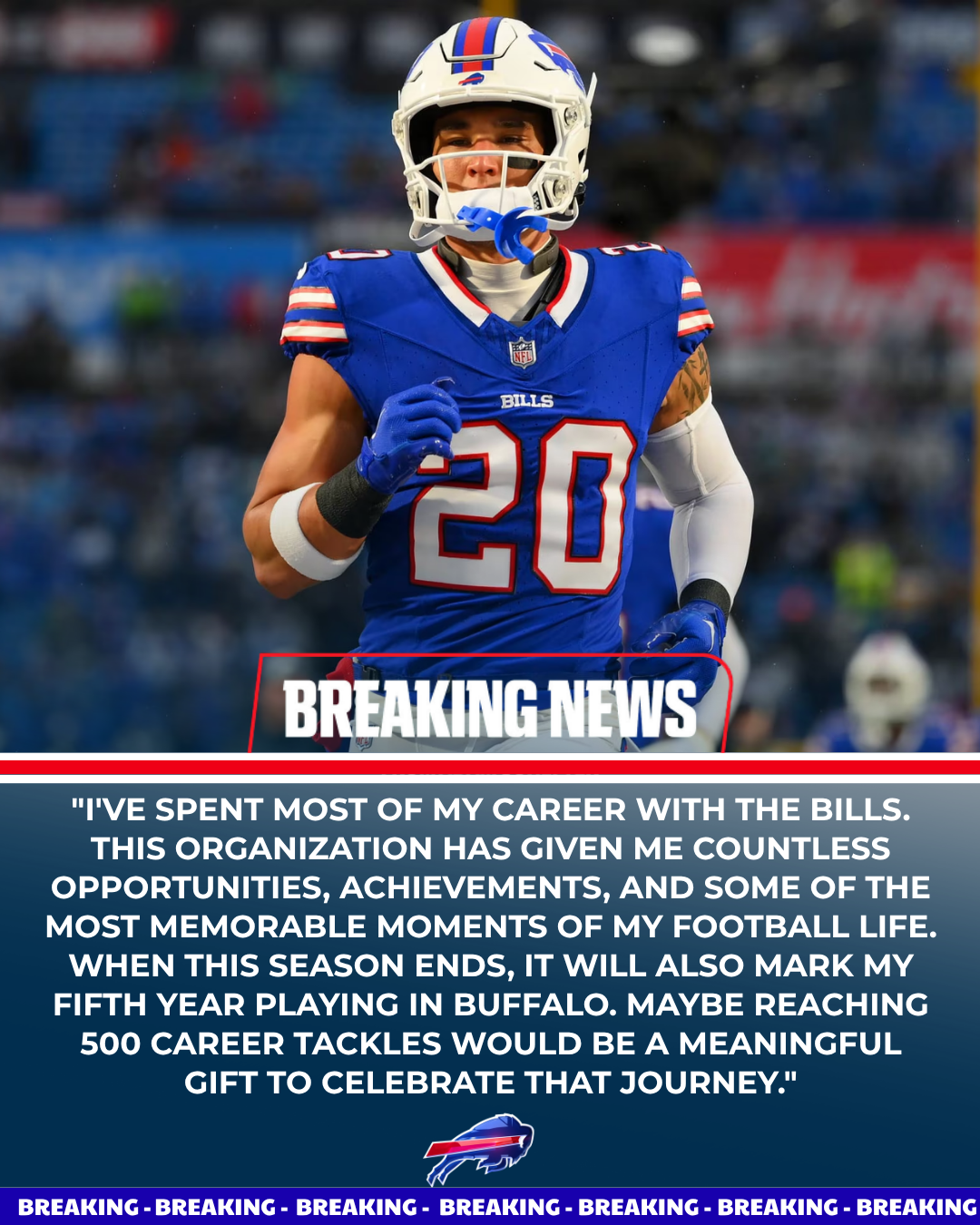 Bills Bring Back Their “Wide Receiver Destroyer” to the Starting Lineup Just Months After Salary Cap Relief — Veteran Safety declare 500 Career Tackles as a Gift for His Fifth Season in Buffalo