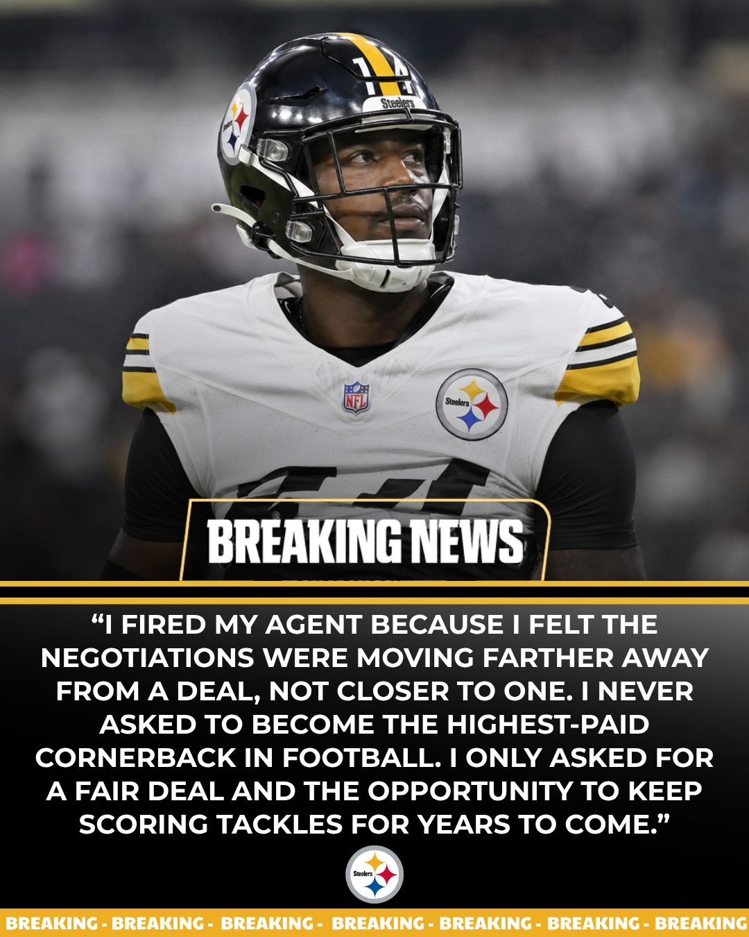 Steelers Star Fires Agent After Contract Demands Stall Extension Talks