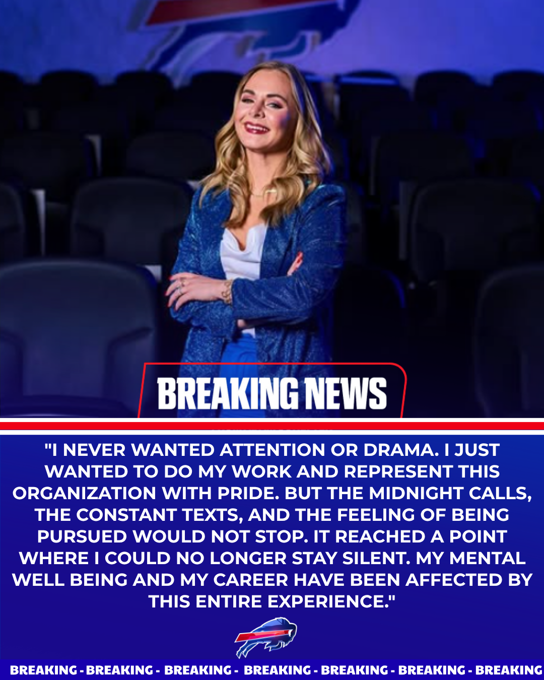 BREAKING: Buffalo Bills Sideline Reporter Sues Player for Harassment After Midnight Calls and Flirty Messages!