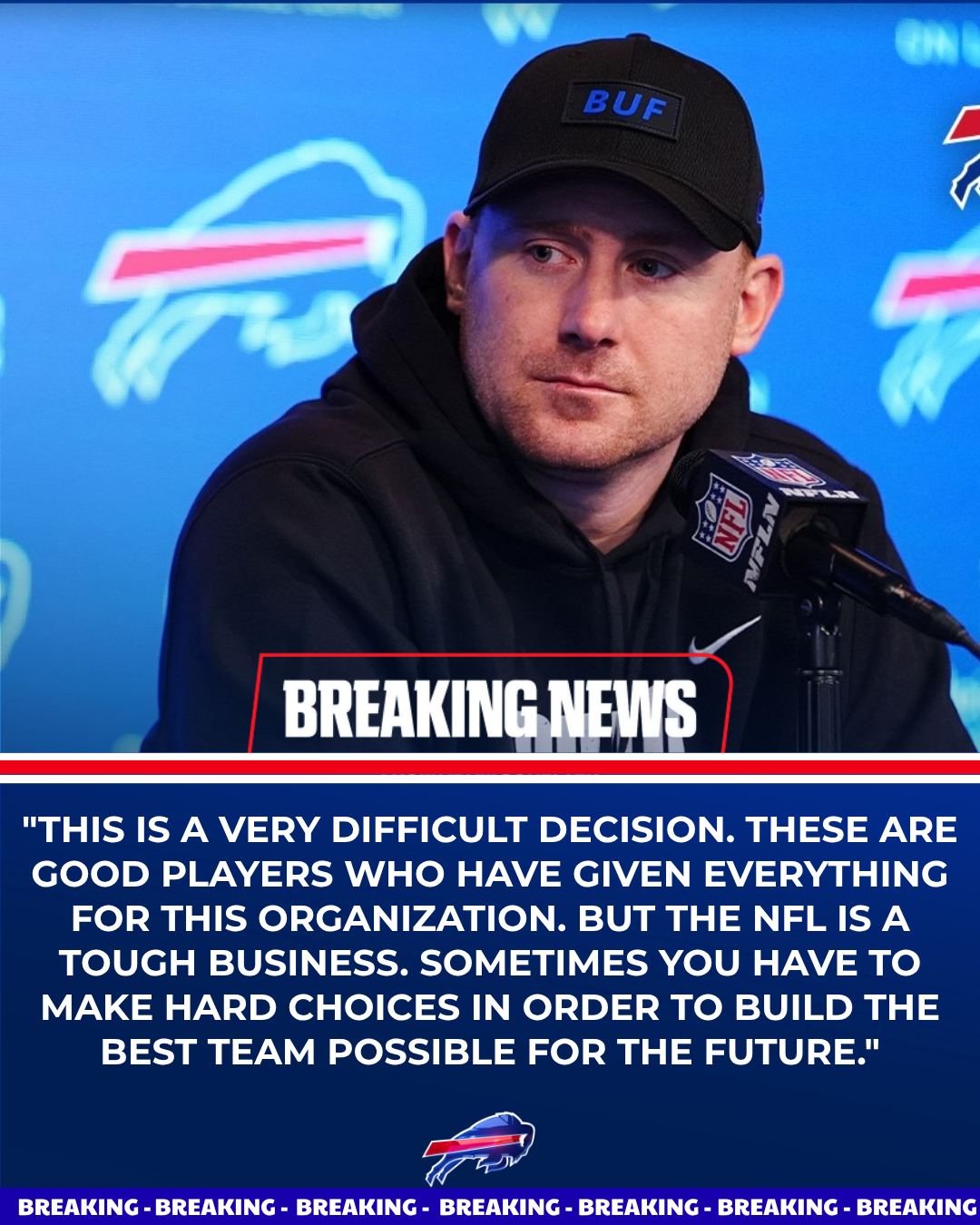 SAD NEWS: Buffalo Bills Part Ways With Three Veteran Players In The Context Of Joe Brady's Team Rebuild Plan Being Pushed Forward