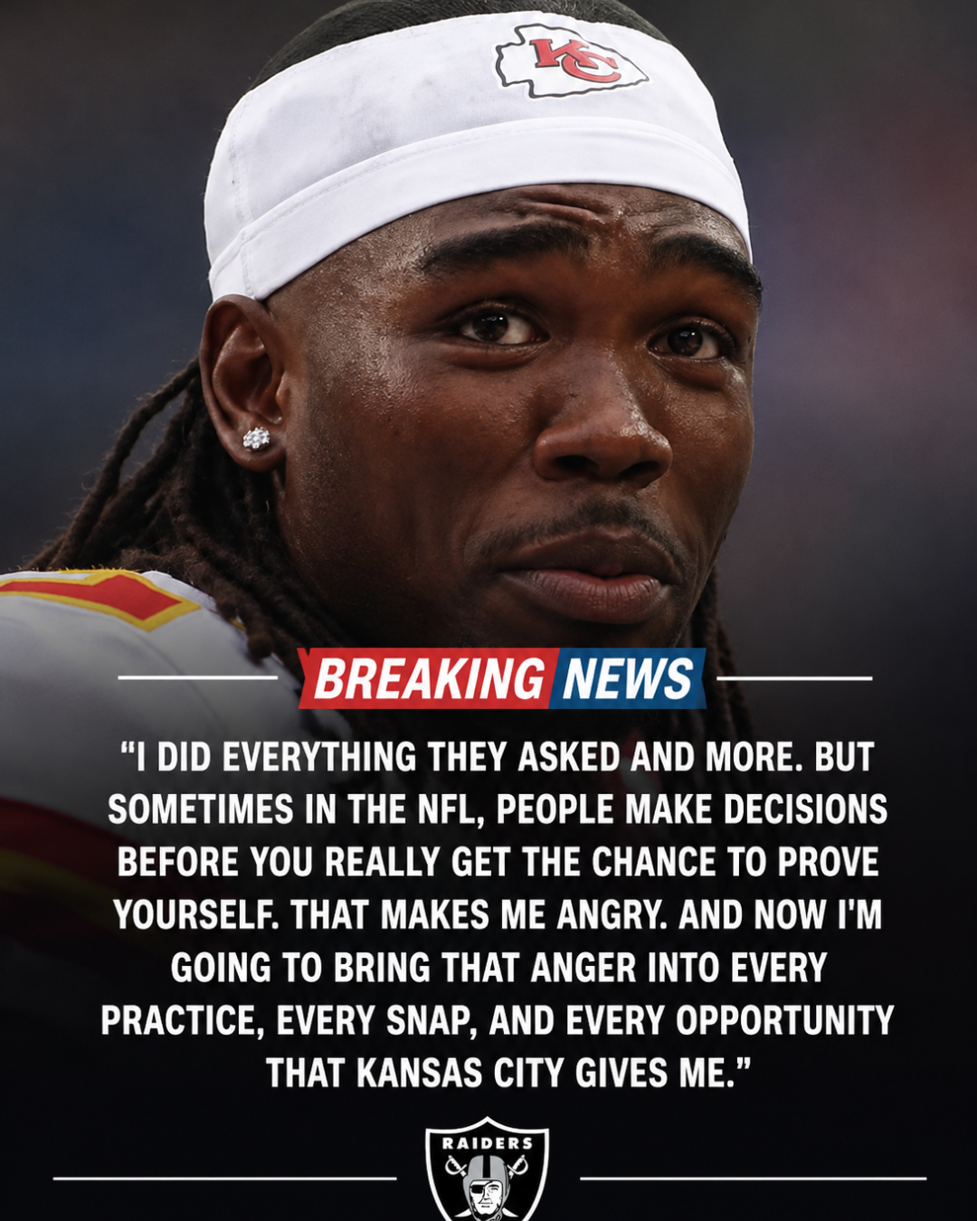 Just 12 Hours After Being Cut by the Raiders, Rookie WR Shocks Everyone by Joining Kansas City Chiefs Tryout - Sends "Full of Anger" Message to Las Vegas