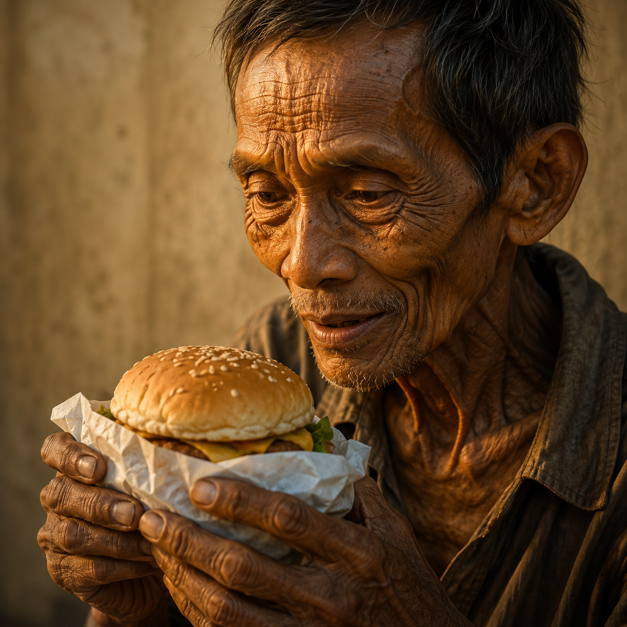 151D Bocah Difabel Memberi Hamburger kepada Pengemis… Lalu Identitas Aslinya Membuat Semua Orang Terdiam!