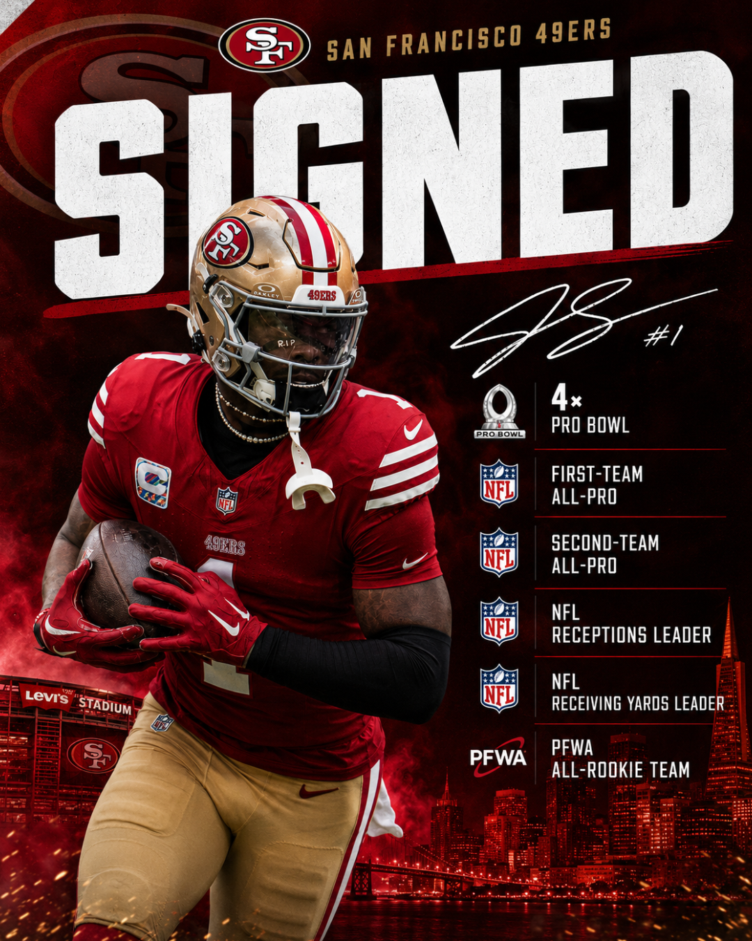 Superstar Wide Receiver With 11,504 Career Receiving Yards and 74 Touchdowns Officially Joins the San Francisco 49ers on a Record Breaking Deal Just Before Training Camp
