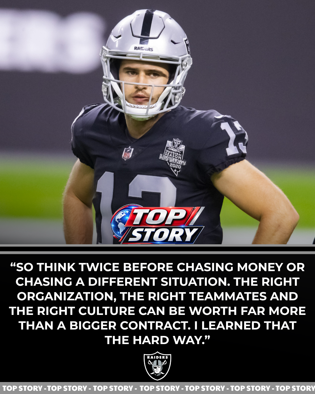 Former Raiders WR Regrets Leaving Las Vegas, Warns Rising Stars to Think Twice Before Chasing Money