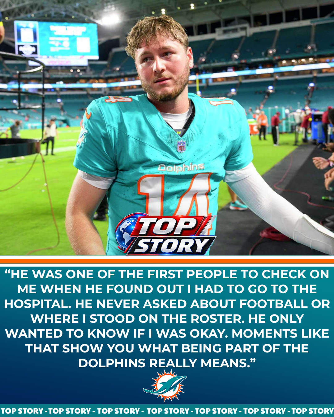 After the Dolphins’ First Preseason Loss, Young Star Quinn Ewers Moves Fans With a Thank You to the “Dolphins Captain” After a Concerning Injury Sent Him to the Hospital