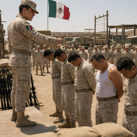 003MXNEW Se burlaron del nuevo recluta, le escupieron en la cara y lo hicieron sangrar… Sin saber que era un general disfrazado, y que el propio comandante estaba durmiendo mientras sus soldados rompían la disciplina.