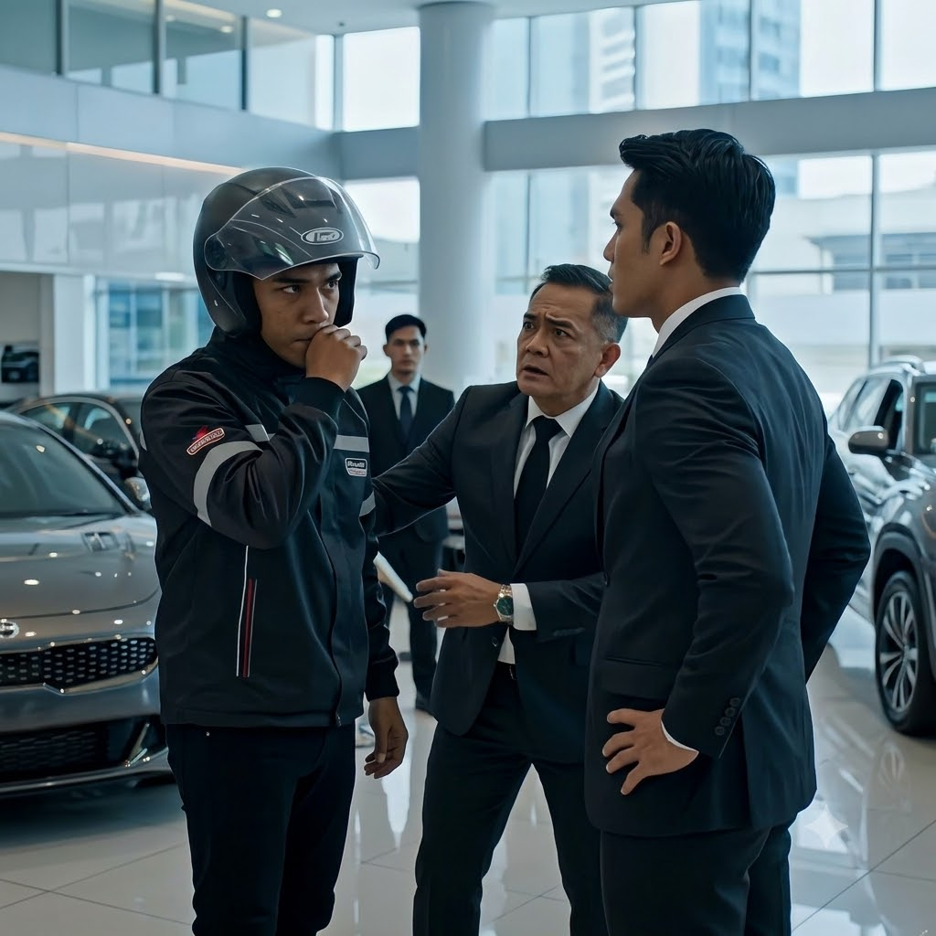 136B Kurir Dipukul di Showroom… Satu Panggilan “Tuan Muda” Membuat Semua Membeku!