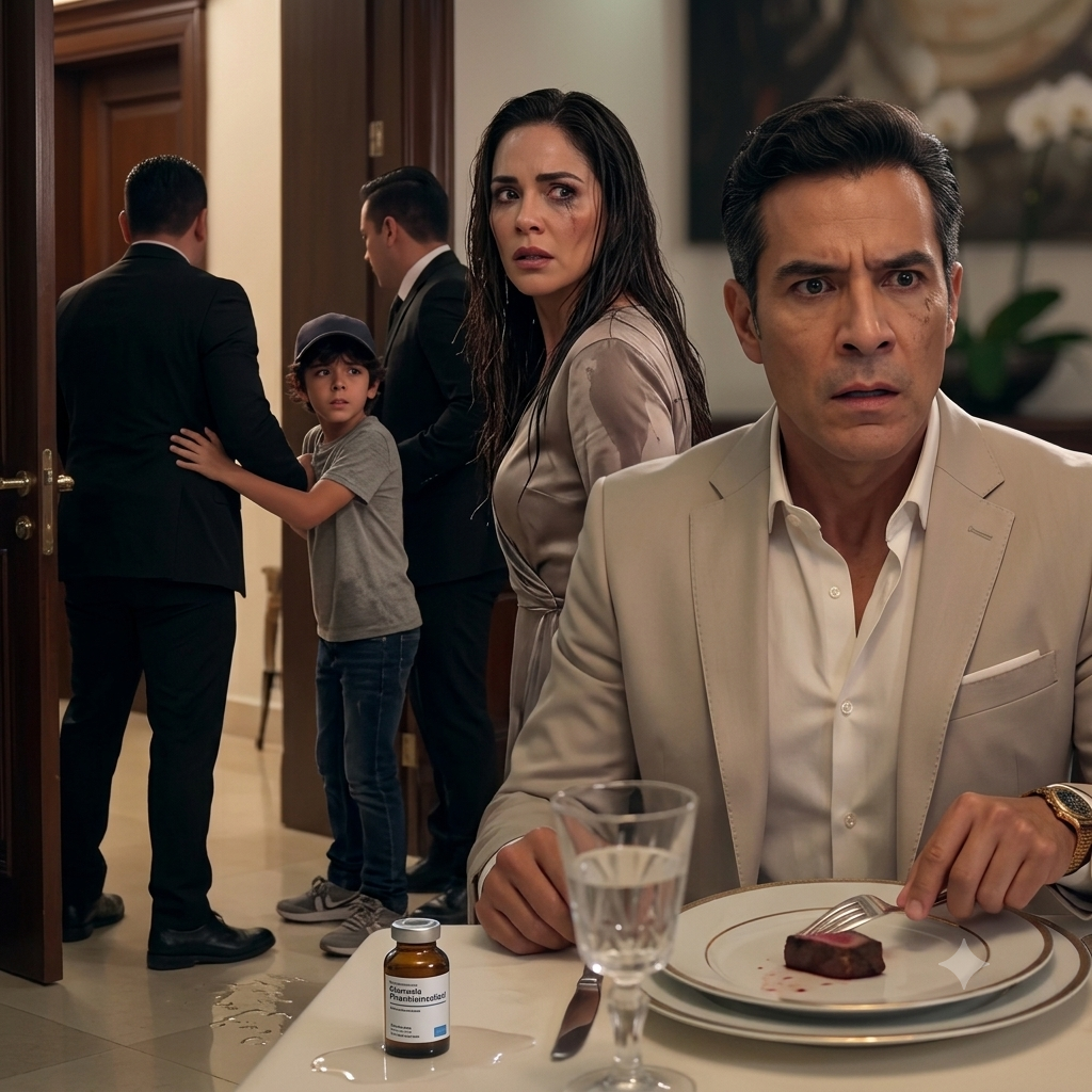 H25MEX El niño apartó el tenedor segundos antes de que el empresario comiera… y acusó directamente a su esposa