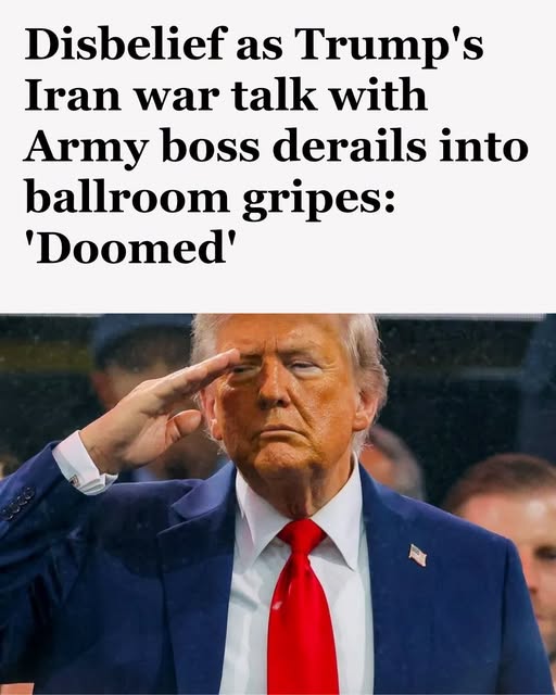 disbelief as Trump's Iran war talk with Army boss derails into ballroom gripes: 'Doomed'
