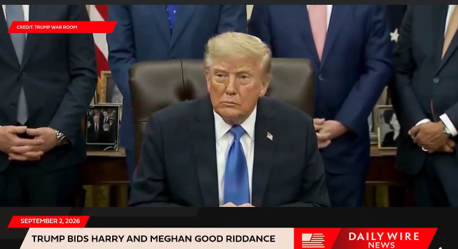 Trump Says He Is “Happy” Harry and Meghan Left the U.S., Calls Their Treatment of Royals “Disrespectful”