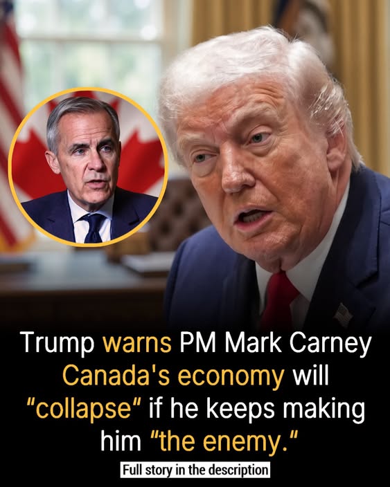 Trump Warns PM Carney: Canada's Economy Will 'Collapse' If He Keeps Making Him 'the Enemy'