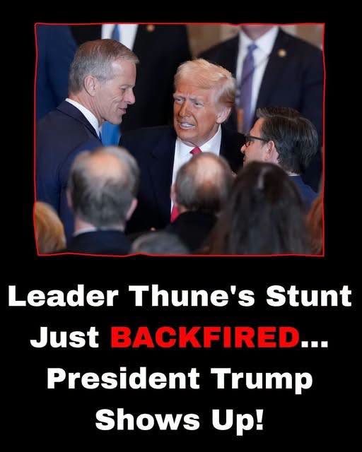 Thune’s SAVE Act Standoff Backfires as Trump Shows Up at Capitol and Presses Senate Republicans