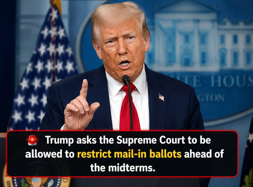 Trump Takes Mail-In Voting Fight Back to the Supreme Court as 2026 Midterms Draw Closer