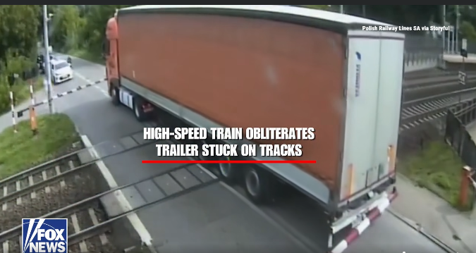 High-Speed Train Obliterates Trailer Stuck on Tracks in Poland — Driver Ignored Warnings to Break Through Barrier