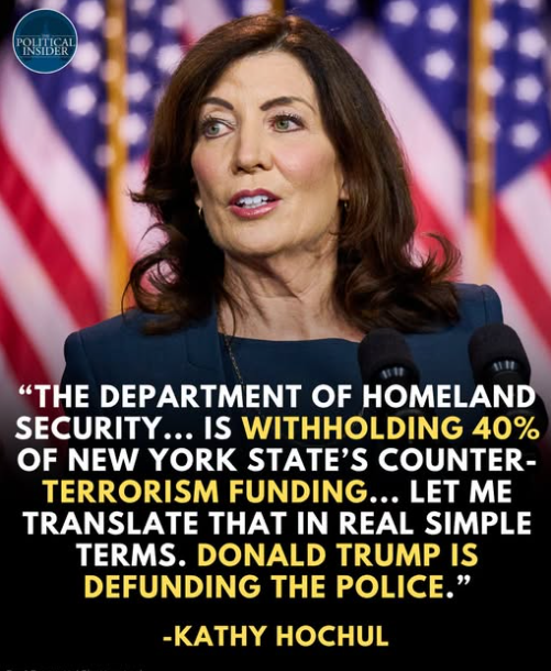 'Trump Is Defunding the Police': Hochul Says DHS Withholding 40% of New York's Counterterrorism Funds