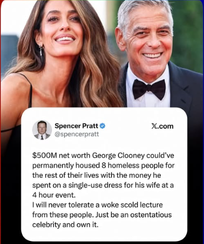 Spencer Pratt Criticizes George Clooney Over Wife's 'Single-Use' Dress Amid Homelessness Crisis