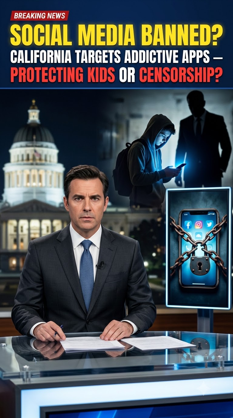 California Targets 'Addictive' Social Media Apps in Landmark Bill — Protecting Kids or Overreaching Censorship?