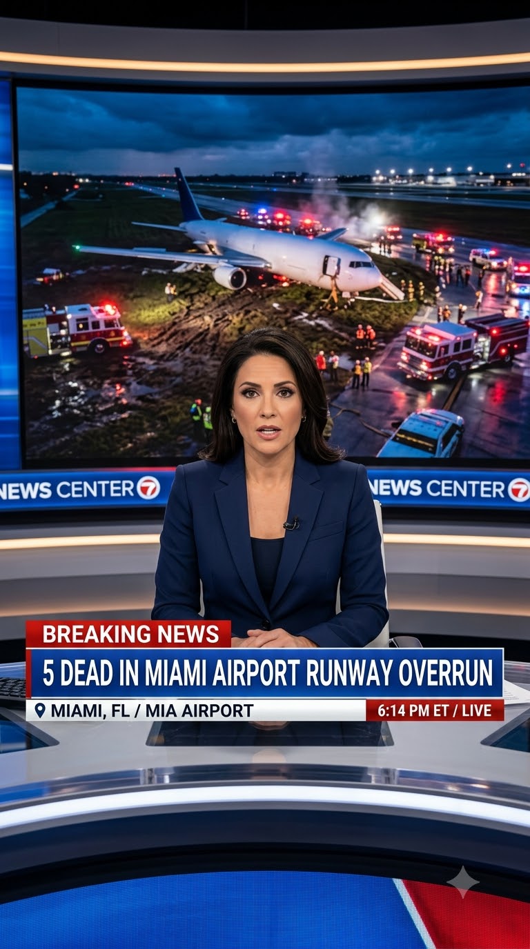 5 Dead After Amazon Cargo Plane Overruns Runway at Miami International Airport