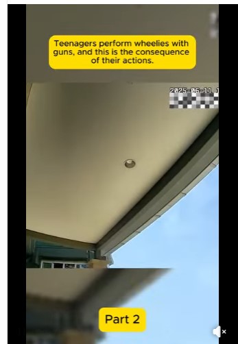 Teenagers perform wheelies with guns, and this is the consequence of their actions. Part 2