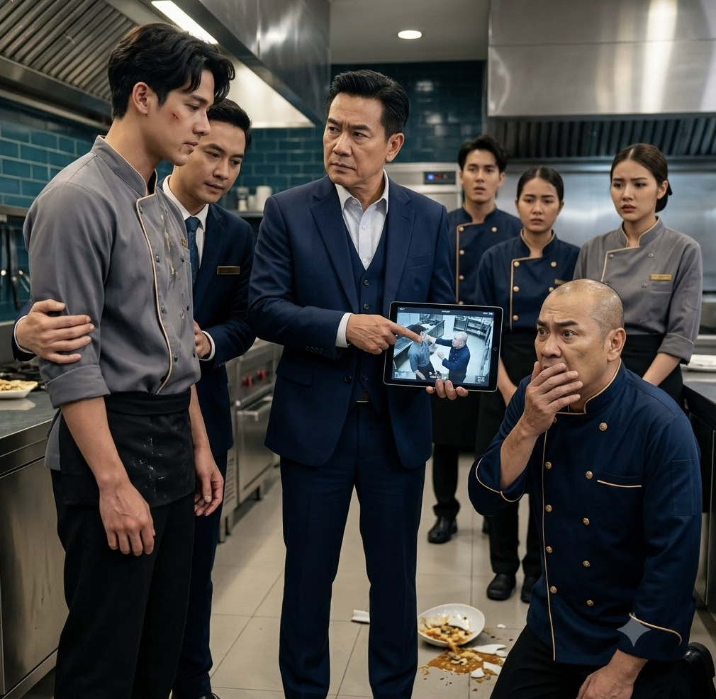 23LTLเชฟบังคับผู้ช่วยครัวคุกเข่าต่อหน้าทุกคน…แต่ไม่รู้ว่าพ่อของเขาอยู่ชั้นบน