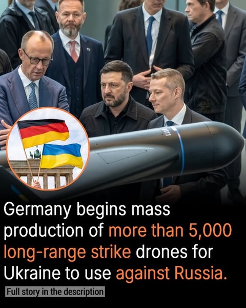 Germany Begins Mass Production of 5,000 Long-Range Strike Drones for Ukraine