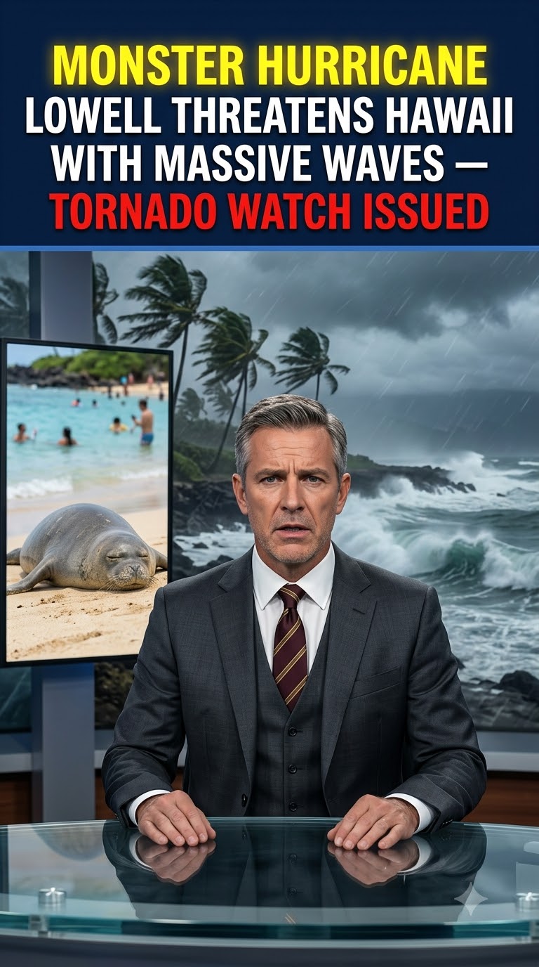 Monster Hurricane Lowell Threatens Hawaii with Massive Waves, Tornado Watch Issued for Kauai