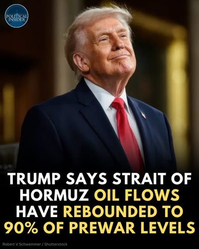 Trump Says Strait of Hormuz Oil Flows Have Rebounded to 90