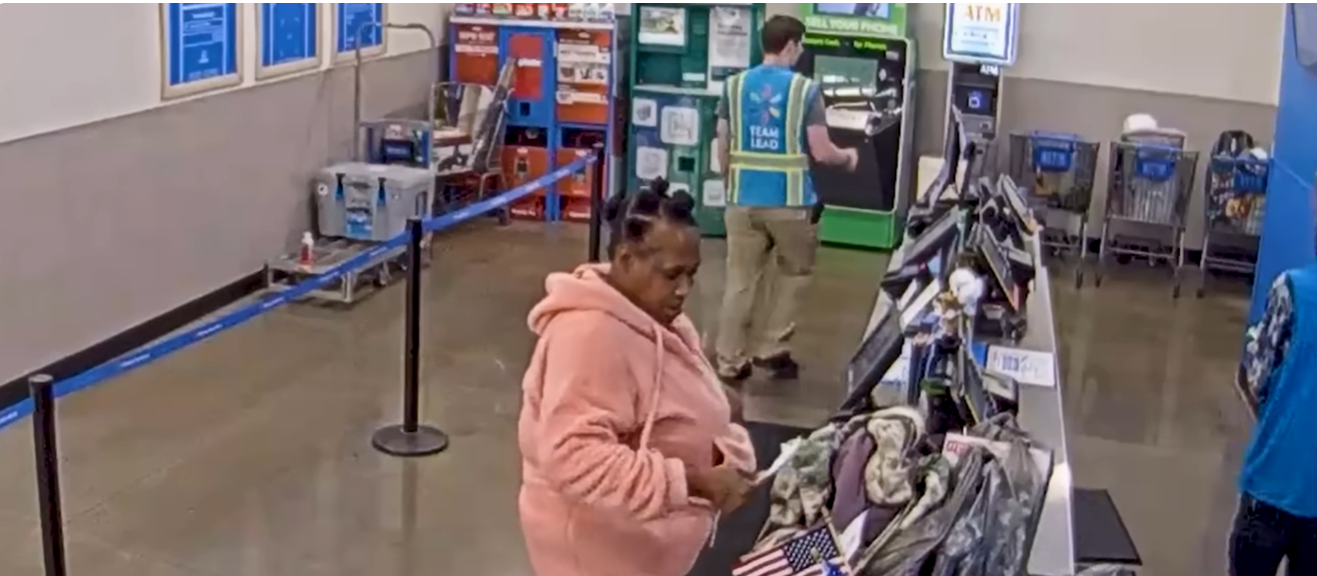 The angry woman claimed she had the right to receive free items at Walmart.
