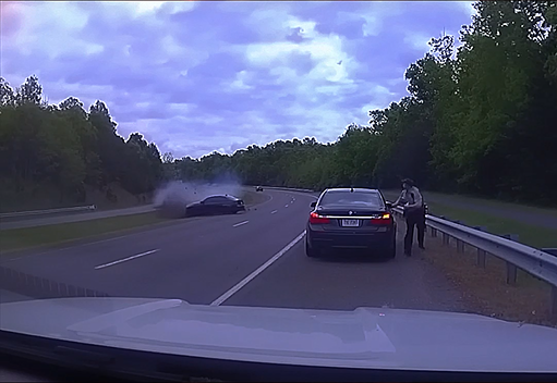 Virginia Officer Nearly Struck After Teen Driver Loses Control