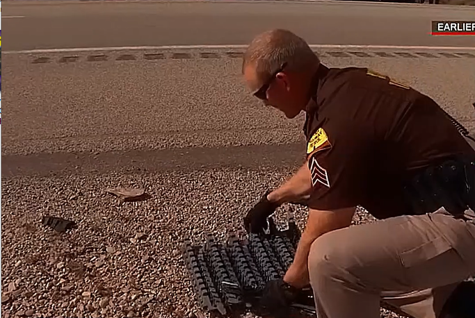 Spike Strip Stops High-Speed Police Chase