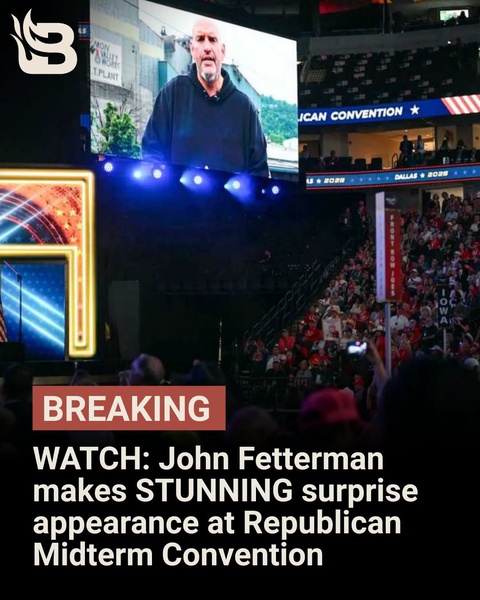 Fetterman Makes Stunning Surprise Appearance at GOP Midterm Convention, Praises Republican Senator