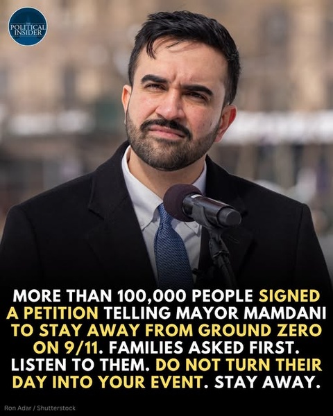Mamdani to Attend 9/11 Memorial Despite 100,000-Plus Petition