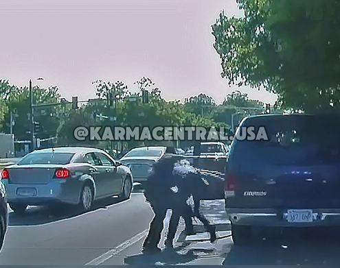 Man with knife attacks police and is subdued