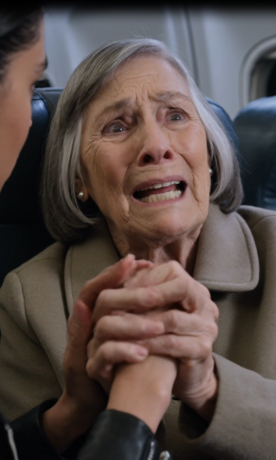 Grandma knows the truth... and she's terrified. 🤫 Will they make it off this flight before her identity is exposed? Tap for Part 2!