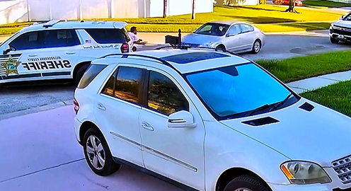A Florida man drove into two sheriff's deputies.