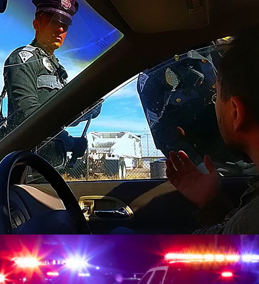 NM State Police officer breaks out driver's window