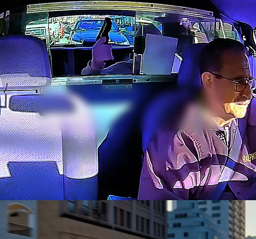 Watch as cab robbery gets interrupted by police