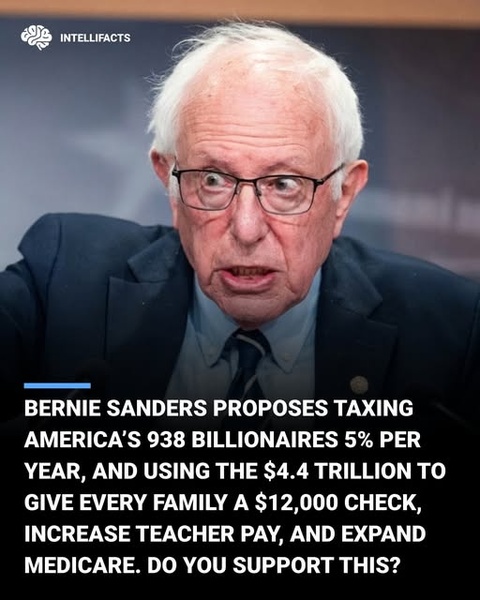 Bernie Sanders Proposes 5pct  Billionaire Tax to Fund 12,000USD Family  Really