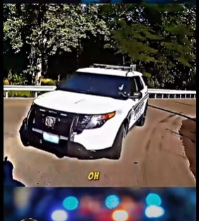 Police officer looks at his phone and knocks down a cyclist.