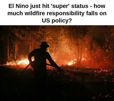 El Niño Just Hit “Super” Status — How Much Wildfire Responsibility Falls on U.S. Policy?