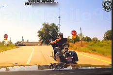 Police's "thunderbolt" shove ends breathless chase.