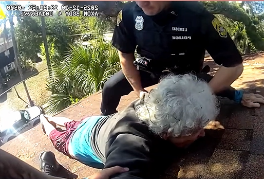 Senior Found Dangling From Third-Story Roof — Police Rush to Help